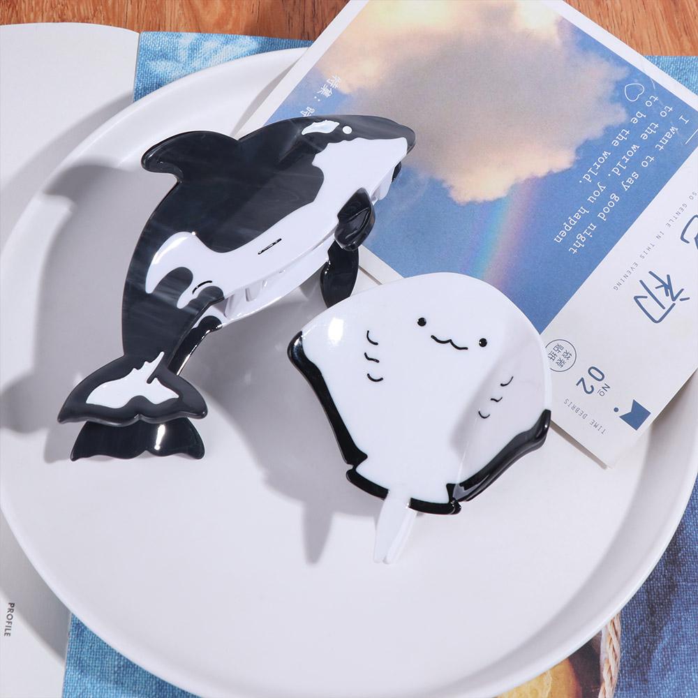 Ocean Series Killer Whale Hair Claw Fish Acetate Marine Organism Hairpin Manta Ray Hair Clip Girls