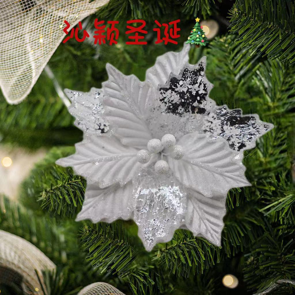 

Fabric Mesh Christmas Flower Vase Arrangement Ornament белый
