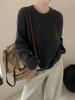 Women's Trendy 100% Pure Wool Loose Knit Sweater - Round Neck, Casual Base Layer