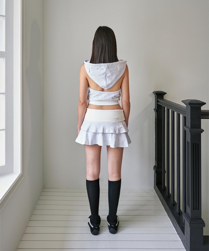 Poyeong 00 Can Can Skirts White Melange