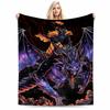 Fantasy Space Dragon Rider Blanket with Fiery Galaxy Design Blanket, Suitable for Use In the Bedroom, Living Room, On the Sofa
