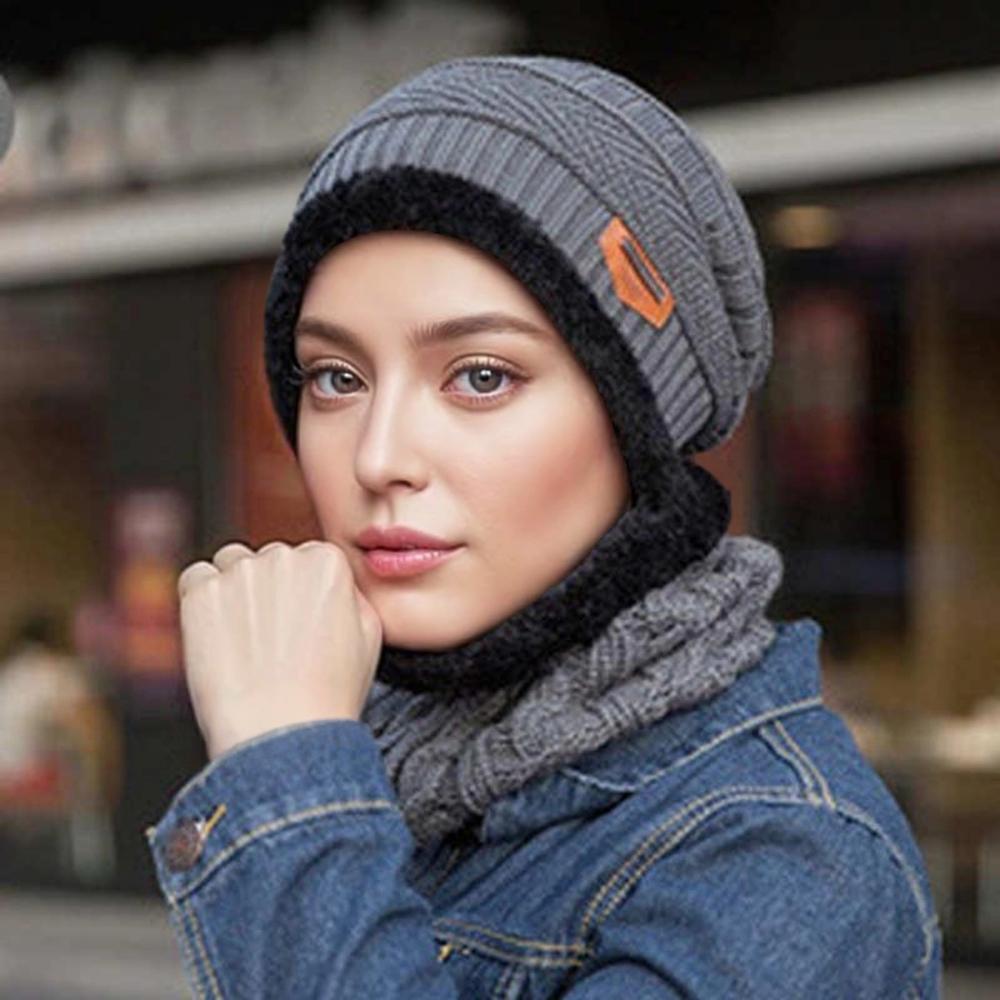 Neue Mode Klassische Herren Damen Strickmütze Plüschfutter Dick Warmhaltende Mütze Anzug Stilvolle Wintermützen