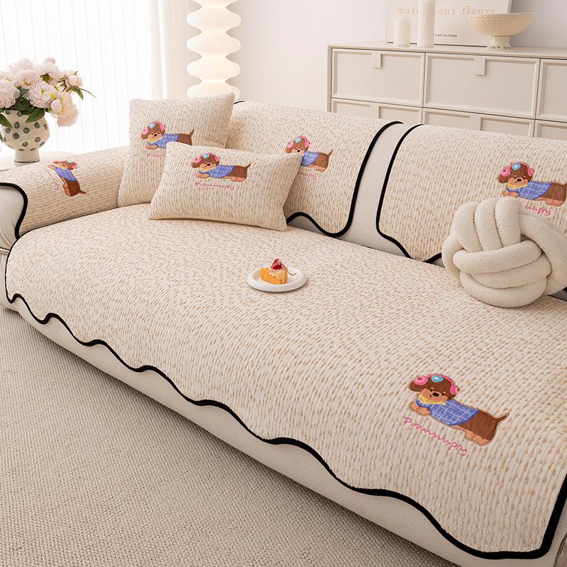 Cartoon Special-shaped Sofa Cushion Universal In All Seasons 2025 New High-end Seat Cushion One-piece Non-slip Straight-row Cover Cloth Towel