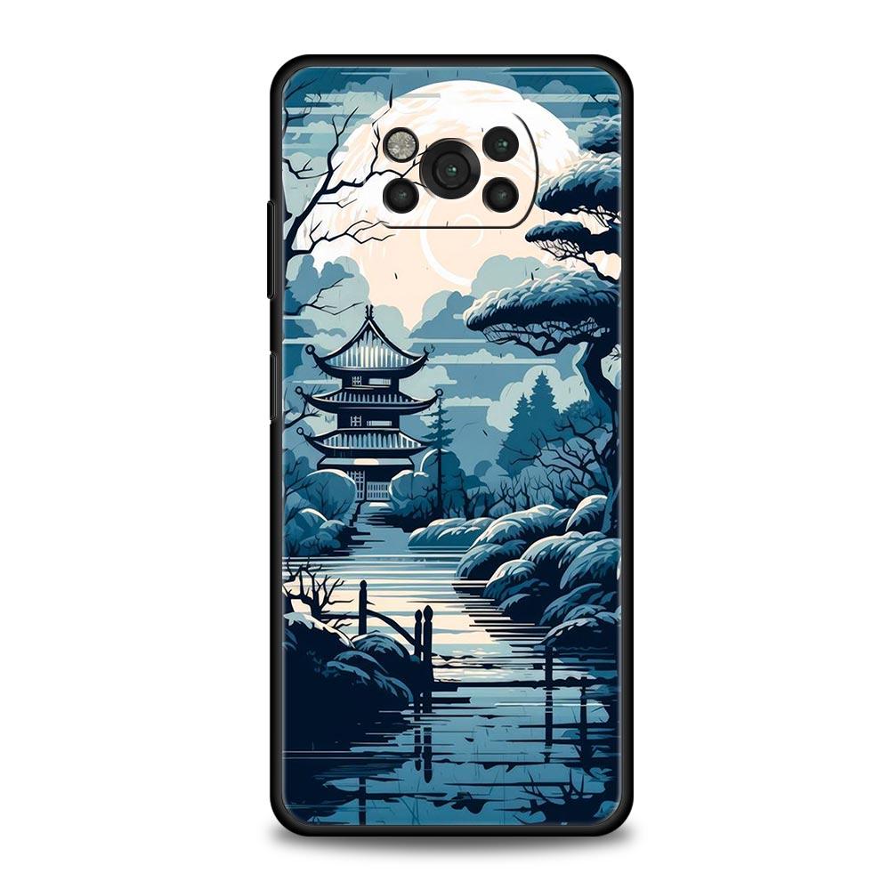 Japanese Landscape Phone Case For For Xiaomi Poco X6 X5 Pro X4 X3 NFC F5 Pro F4 F3 GT M5 M4 Pro 5G M3 C51 C50 C55 Soft Cover