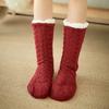 Womens Fuzzy Sock Fluffy Hemp Soft Female Striped Home Indoor Winter Warm Plush Non Slip Grip Thermal Thick Slipper Floor Socks