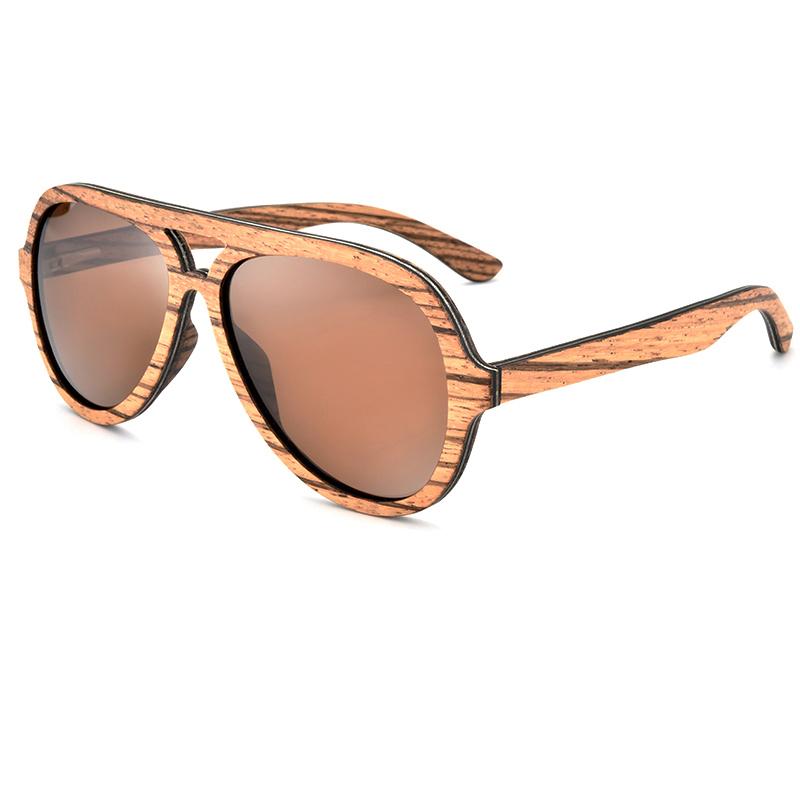 Custom Logo 2022 New Designer Oversize Handmade Fashion Polarized Skateboard Wood Pilot Sunglasses Men Women pilot sunglasses