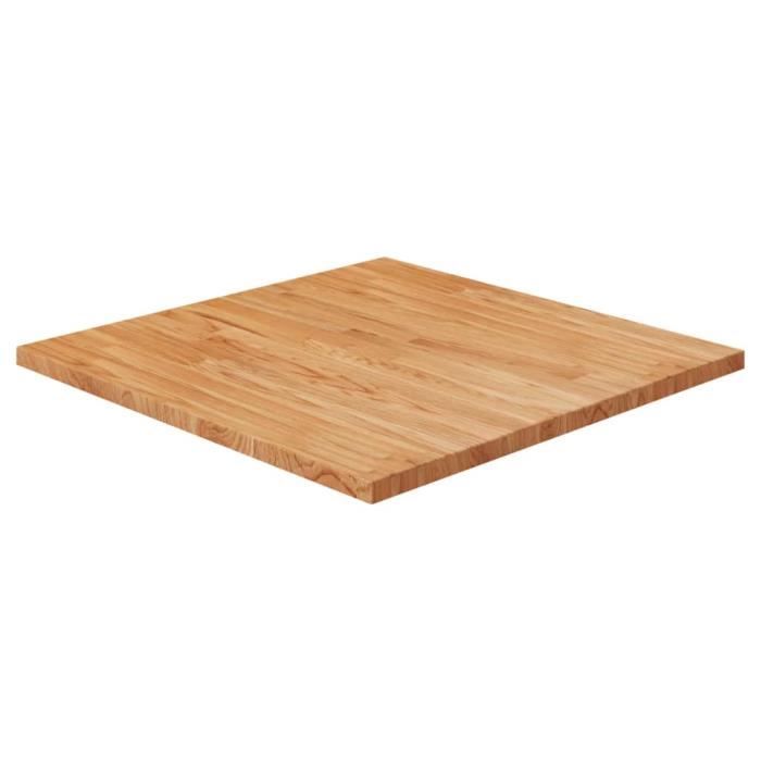 343031 vidaXL Dessus de table carré Marron clair70x70x2,5cm Bois chêne traité