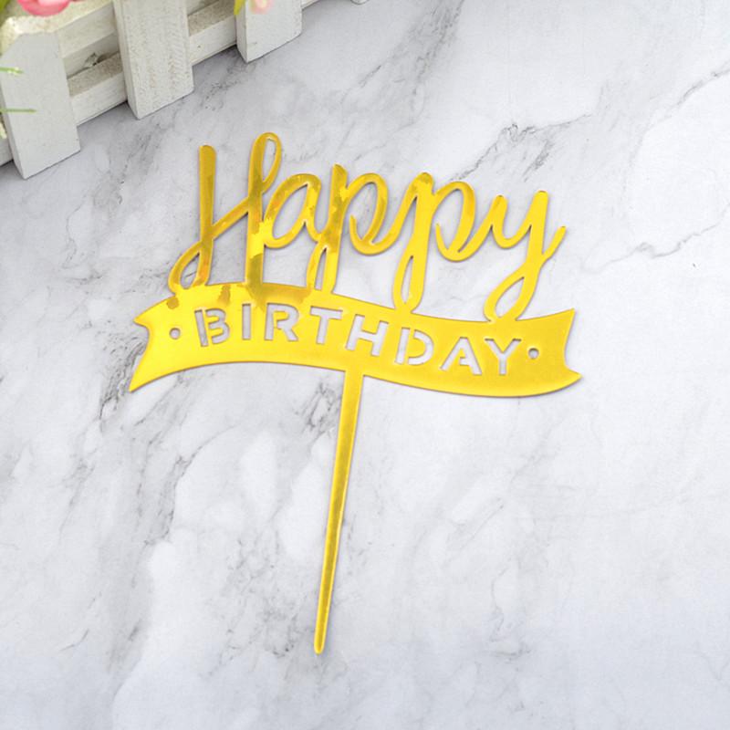 Gold & Black Mirrored Acrylic Cake Topper