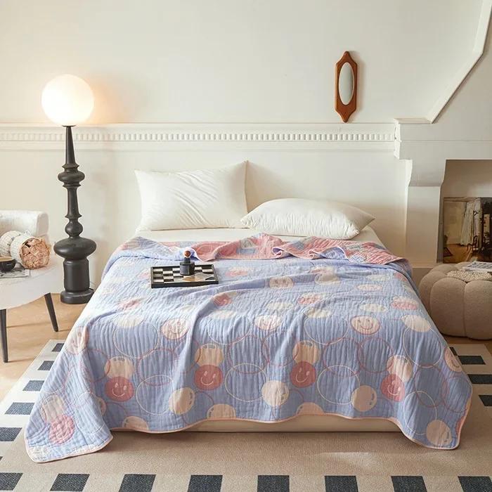 New Class a Cotton Is Not Easy to Shrink 6 Layers Gauze Blanket Towel Blanket Summer Blanket