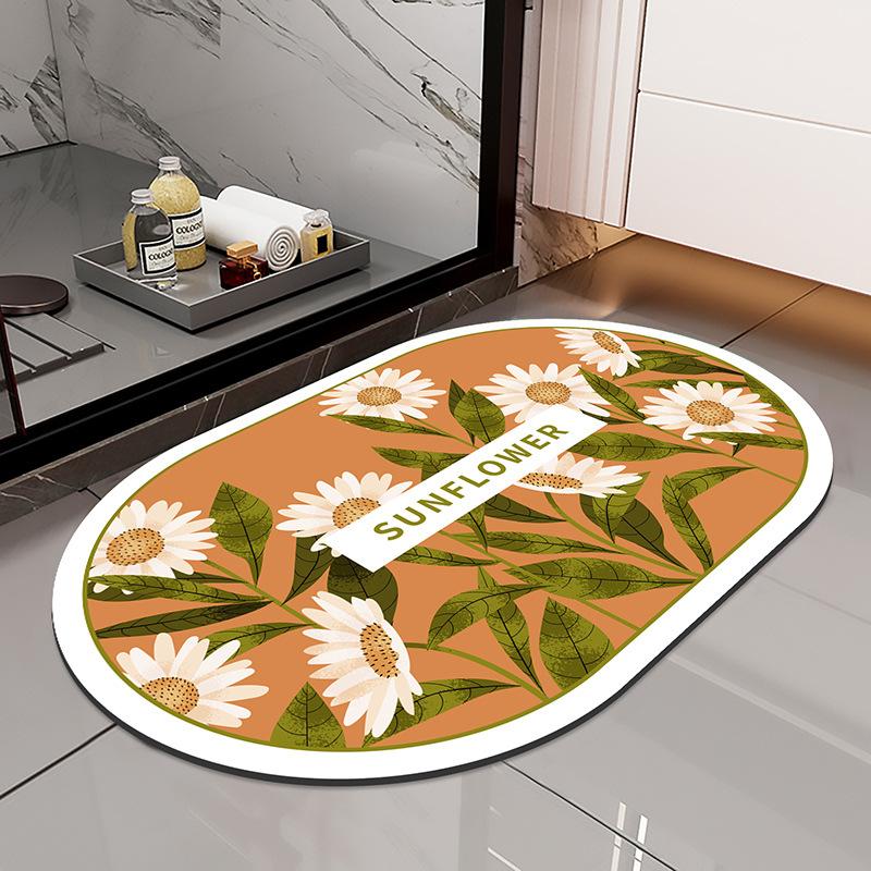 

Быстросохнущий коврик Rose для двери ванной комнаты Нескользящий противообрастающий коврик для ванной комнаты Впитывающий быстросохнущий коврик для туалета 40x60cm