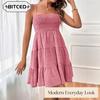 Women's Fashion Summer Spring Solid Color Print Sleeveless Casual Dresses