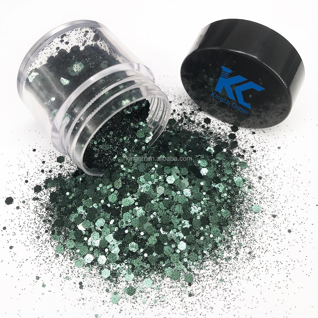Bulk Christmas Decoration Polyester Glitter Snow Shape Chunky Glitter