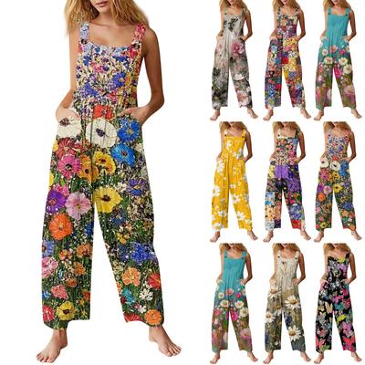 Dames casual overalls jumpsuits verstelbare bandjes mouwloos zomer schattige comfortabele rompertjes met zak