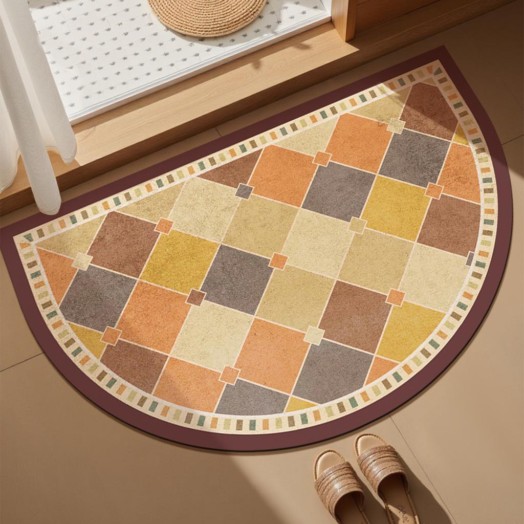 Retro wind diatom mud floor mat household bathroom door bathroom floor mat water absorption quick drying dirt resistant non-slip mat