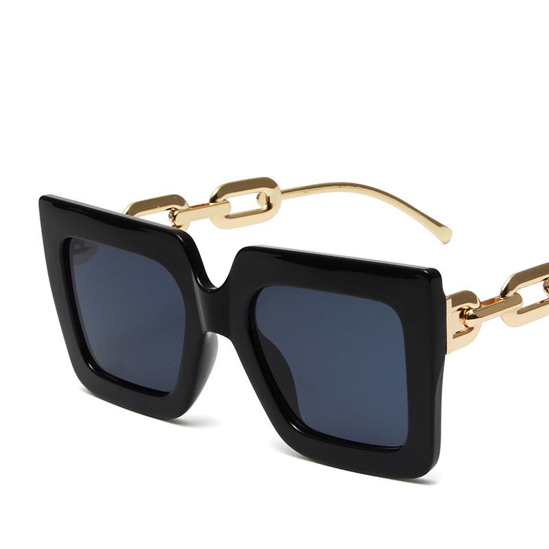 

Elegant Summer Square Women s Sunglasses 2024 Fashion Chain Metal Frame Sunglasses For Woman Brand Designer Fashion Shades Eyewe черный серый