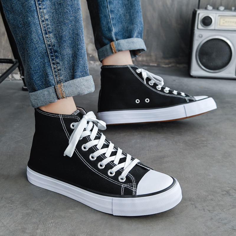 Kua Jing Dou Chuan Summer DIY High-Top Canvas Shoes - Breathable Unisex Design