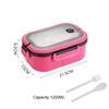 Lunch Box da 1200 ml per Bambini 2 Strati Bambini Microonde Bento Box con Cucchiaio Forchetta Portatile Ermetica a Prova di Perdite Contenitore per Cibo per Adulti