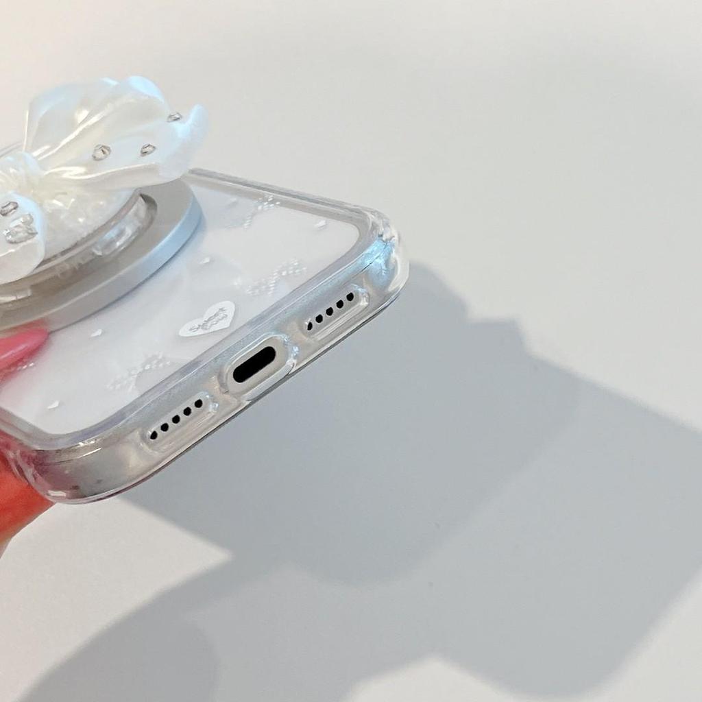 Transparent Magnetic Bow Suction Phone Case for Apple iPhone 17 Pro Max - Full Coverage, 16th Gen