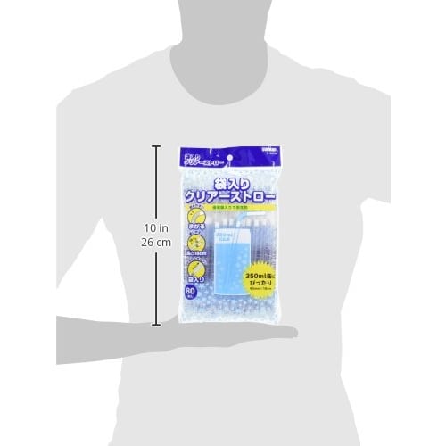 Sunnap Clear Straws, 2.5 x 15 x 24.5 cm, Bag of 80 Clear Straws, S-80CM