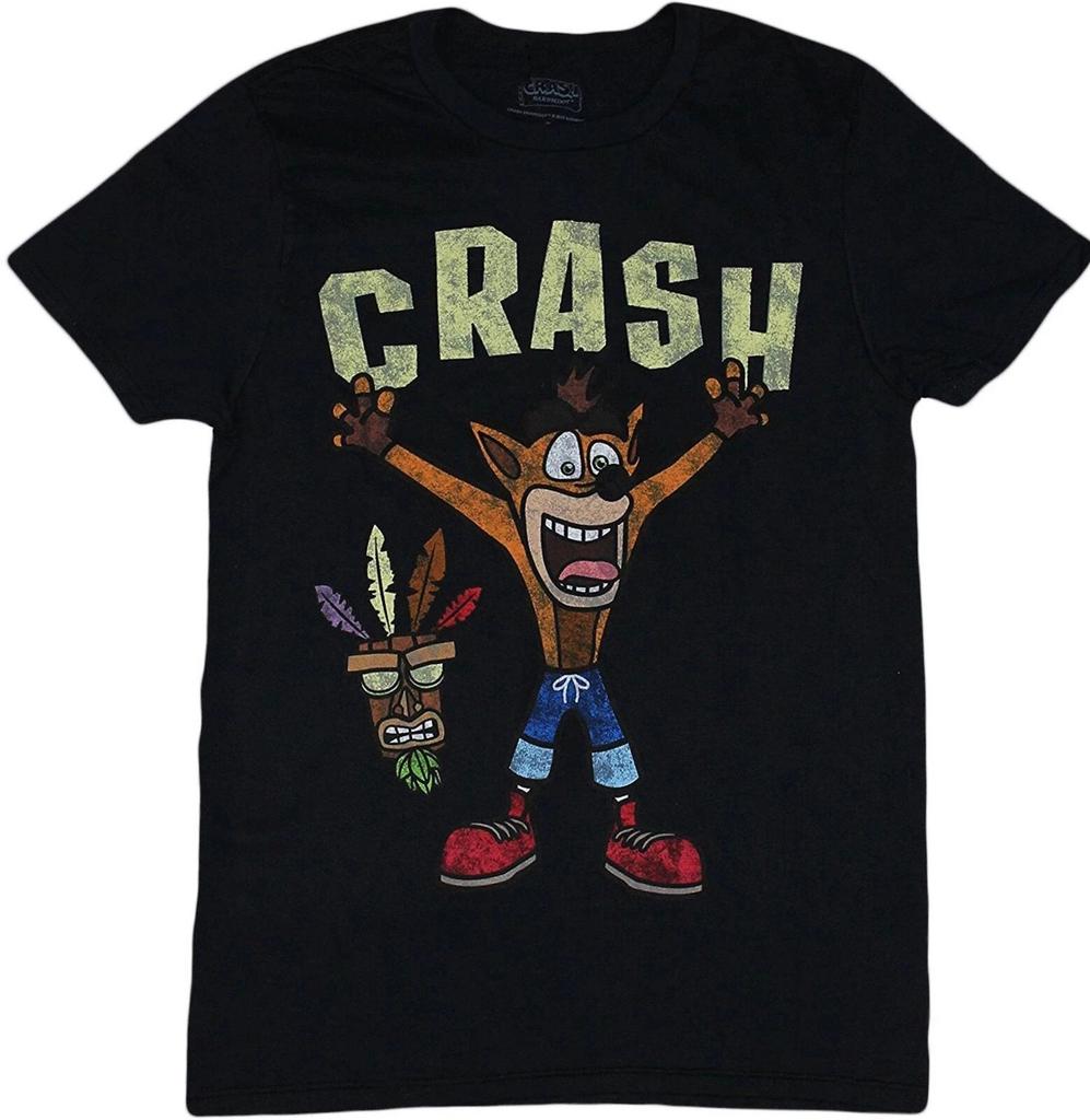 Crash Bandicoot Video Game Distressed Vintage Look Unisex Black TShirt
