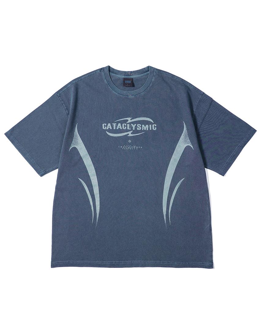 GAKKAI UNIONS Fluidity Pigment Short Sleeve T-Shirt Dive Blue