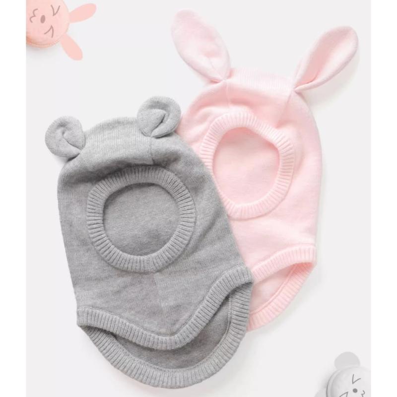 Baby Strickmütze, Herbst Winter Baby Mädchen Jungen Kopfschutz Mützen Kappe Integrierter Ohrenschutz Mütze Warme Mütze Kappe