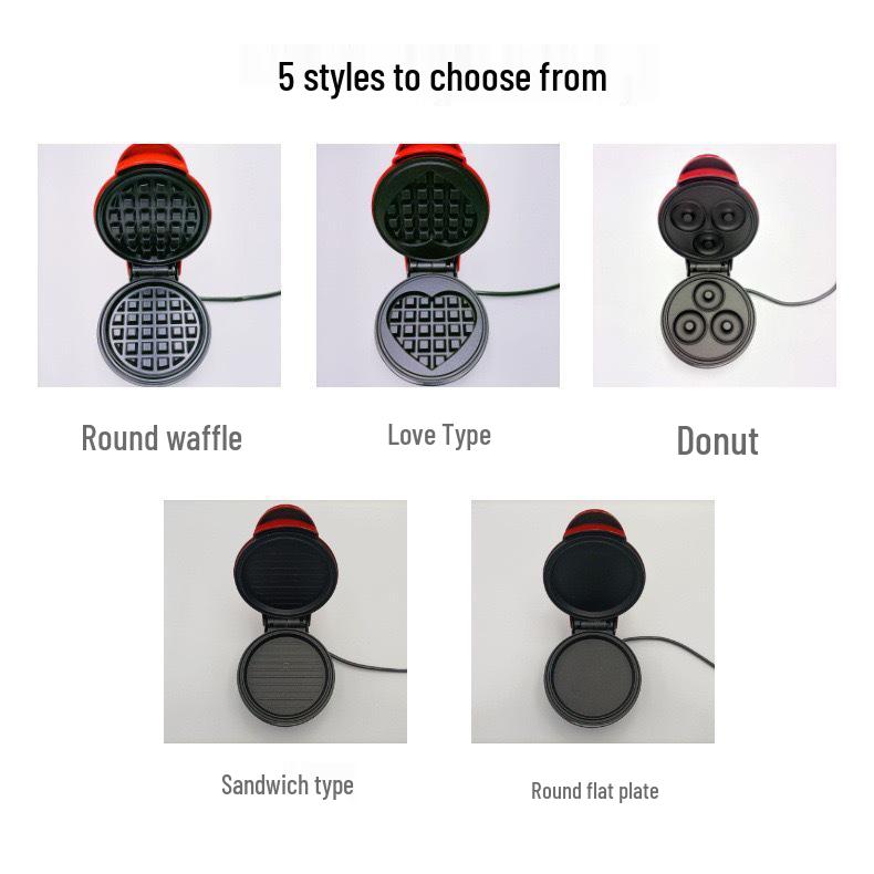 Mini Waffle, Bread, Crepe, and Sandwich Maker - All-in-One Breakfast Machine