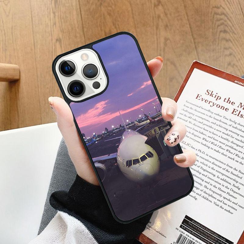 Travel Airplane Airport Phone Case cover For iPhone 17 Air 14 13 15 16 16e Pro Max Coque 12 11 Pro Max For Apple PLUS fundas