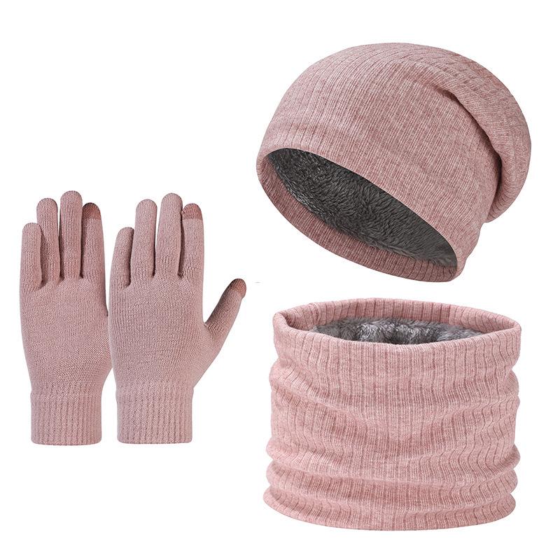 

Women s 100% Pure Cashmere Striped Satin Band Brimless Dome Hat, Hand-Knitted for Autumn and Winter Warmth, Korean Style рожевий