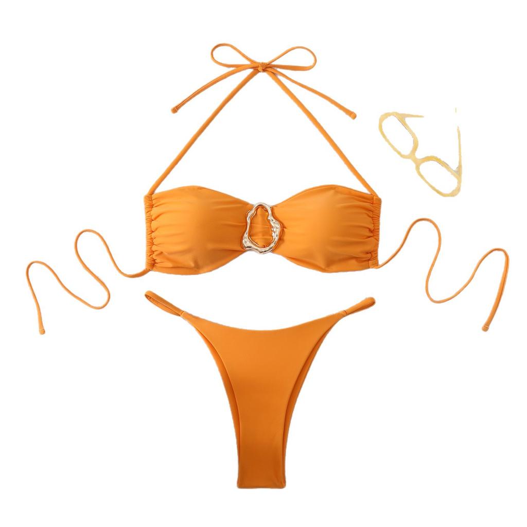 New Tube Top Bikini Swimsuit Multi-color High-waisted Bikini Bikini Split Swimsuit Female Conservative