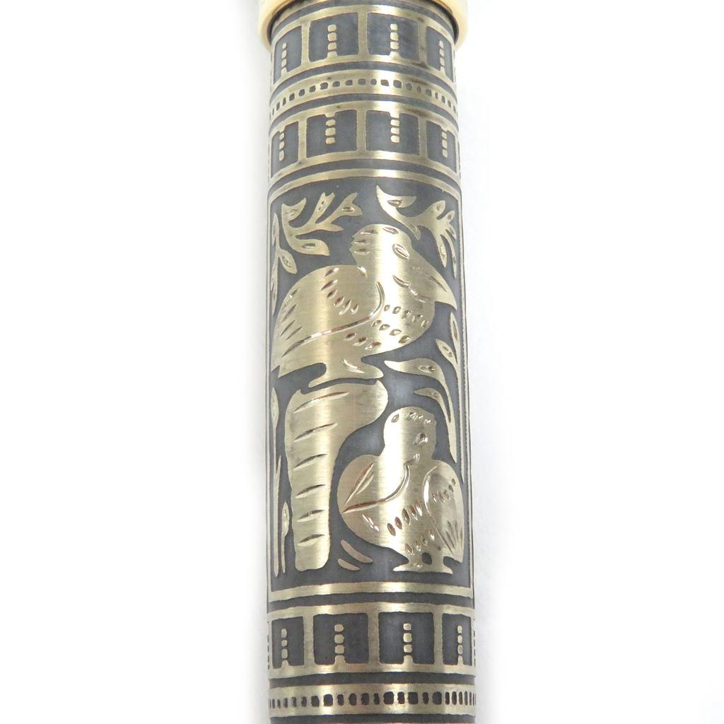 Excellent PERIKAN Fountain Pen Souvern Big Toledo Cap Type Black Gold 18K Used