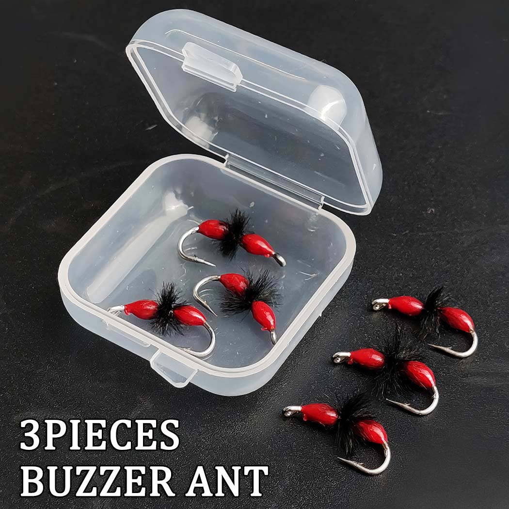 

3/6 шт. #10 Красный крючок для сухой мушки Buzzer Ant Искусственная приманка для ловли форели и солнечника Материал Искусственное перо и вискоза 3Pcs