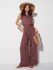 2026 Russian Women's Spring/Summer Sleeveless Solid Color Wide-Leg Pants 2-Piece Set
