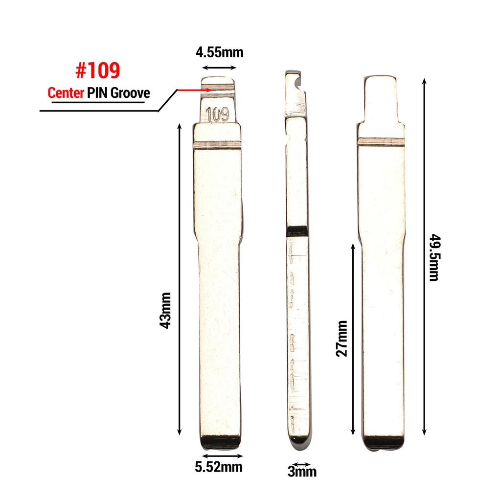 jingyuqin 1p Car Key Ucut Blade #19 #38 #109 #90 #91 #98 for ford metal