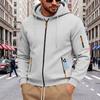 Men's Casual Hoodie Zip Up Side Pockets Oversized Sweatshirt Coat Winter Fall