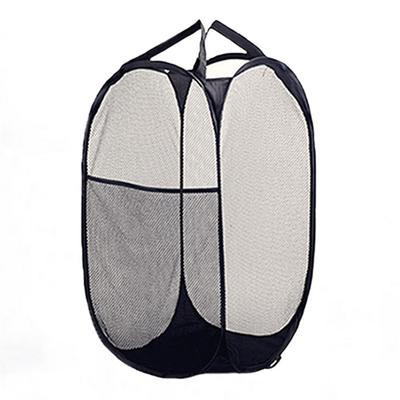 Large Capacity Laundry Basket Polyester Mesh Foldable Up Washing Laundry Basket Bag