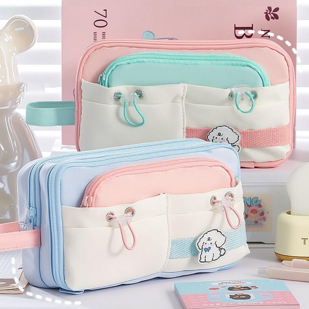 Multi-layer Cute Pencil Pouch Large Capacity Gel Pen Organizer Student Pencil Case School Supplies