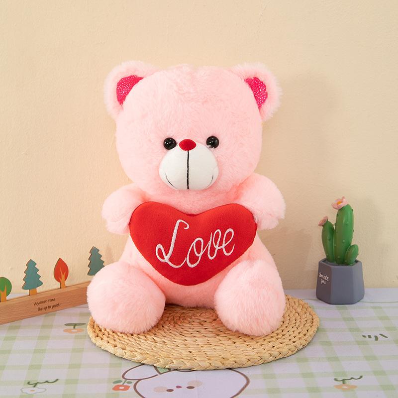 Cross-border Soft Cute Bear Doll Doll Plush Toy Love Bear Doll Sofa Throw Pillow for Girlfriend Gift