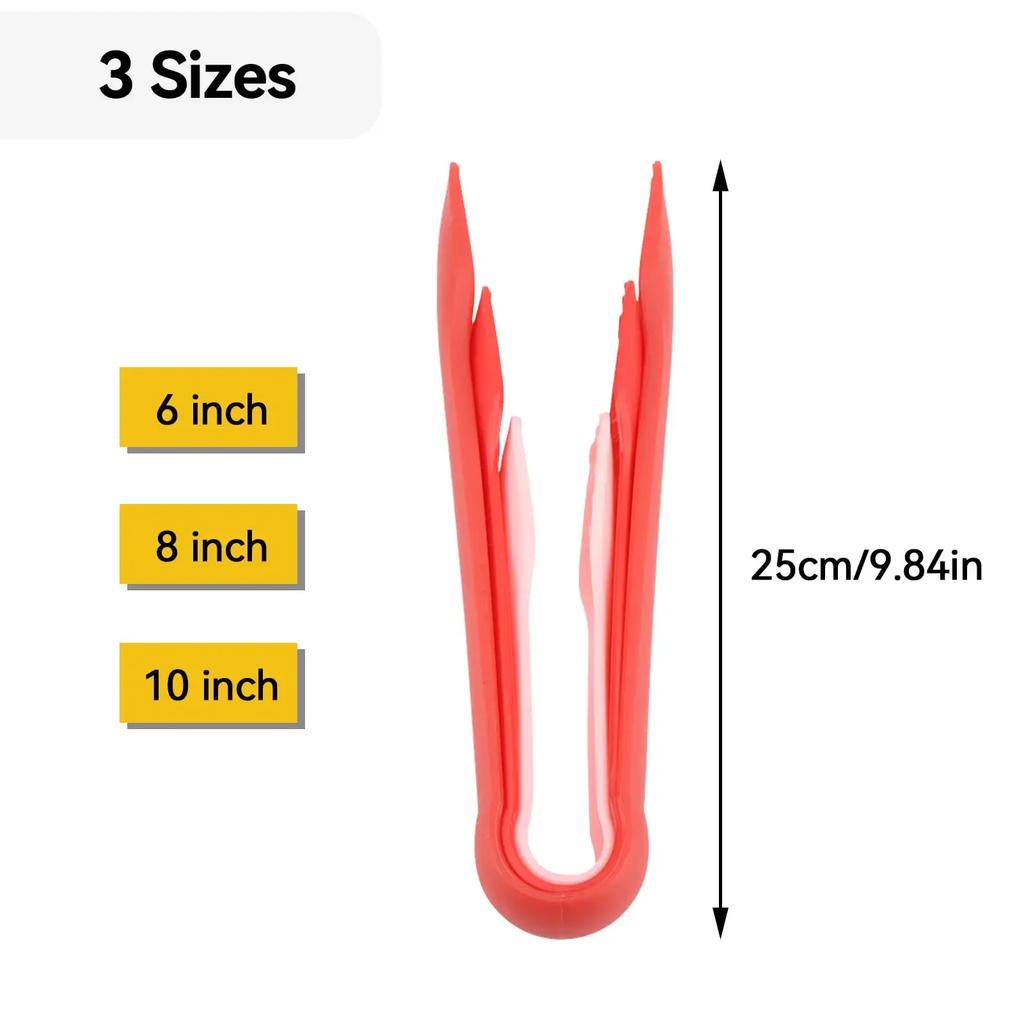 3 Sizes Bread Tongs, Plastic Food Salad Serving Tongs Cooking Utensils Set Kitchen Tongs for Kitchen Cooking, BBQ, Buffet, Party
