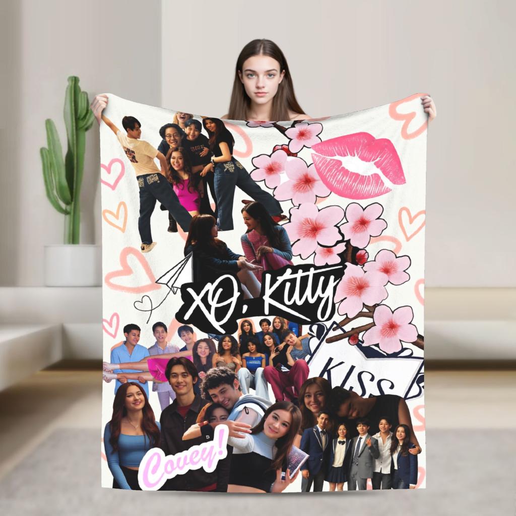 TV XO Kitty Kim Min Ho Plush Blanket Children  Flannel Throw Blanket For Living Room Warm Soft Custom DIY Quality Bedspread Gift