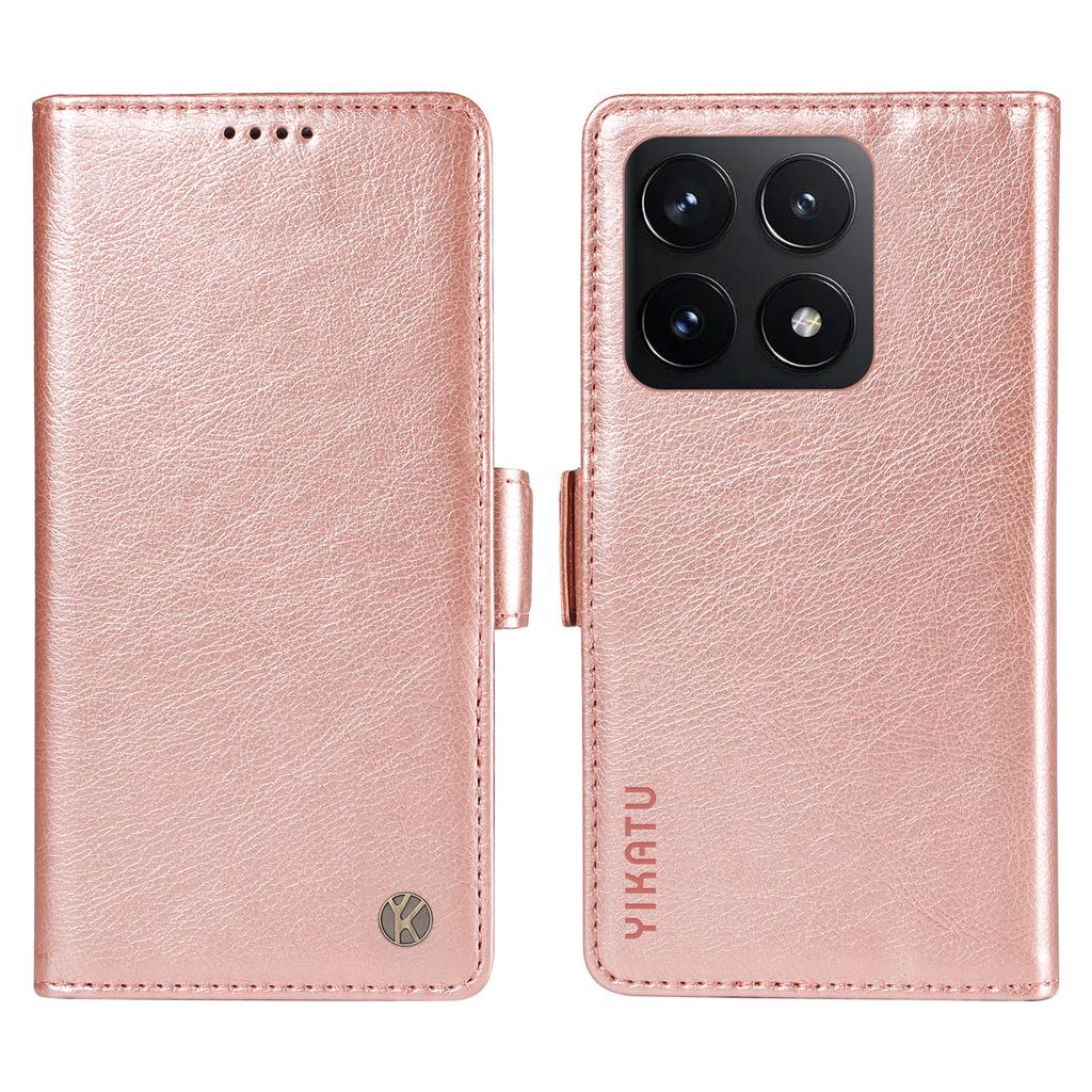 YIKATU YK-007 For Xiaomi 14T Case Side Buckle PU Leather Phone Cover Litchi Texture