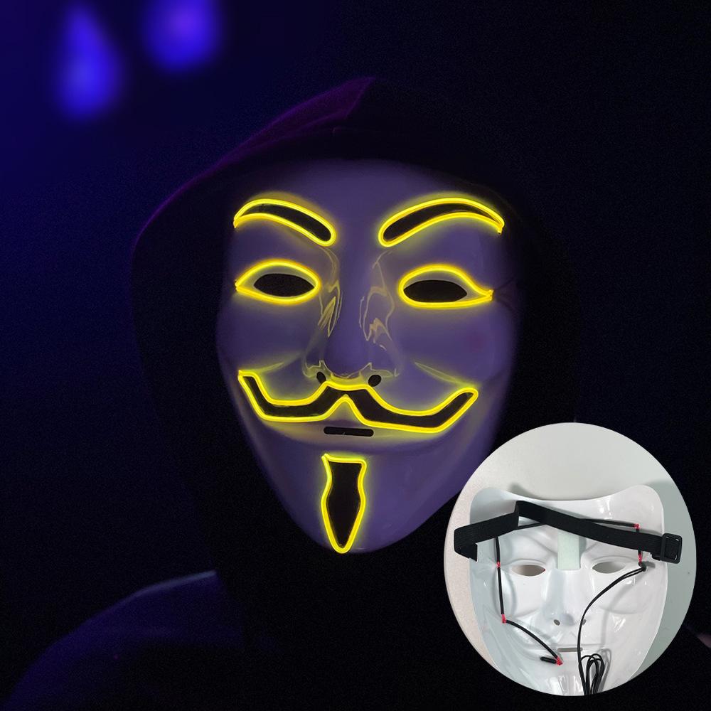LED Light-Up Mask – A Role-play Mask with a Neon Effect, Perfect for Halloween, Carnivals, Nightclubs and Parties