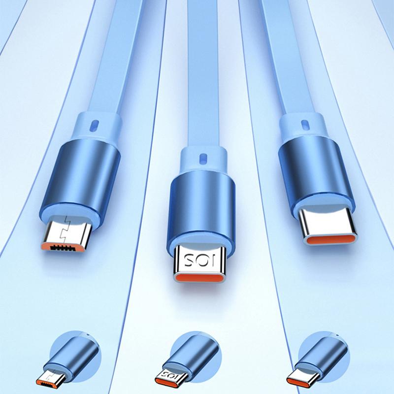 3 In 1 Retractable 100W Fast Charge Data Cable For Iphone 14 Usb Type C/Micro For Sumsung Xiaomi 13 Huawei Phone Charge Usb Cord