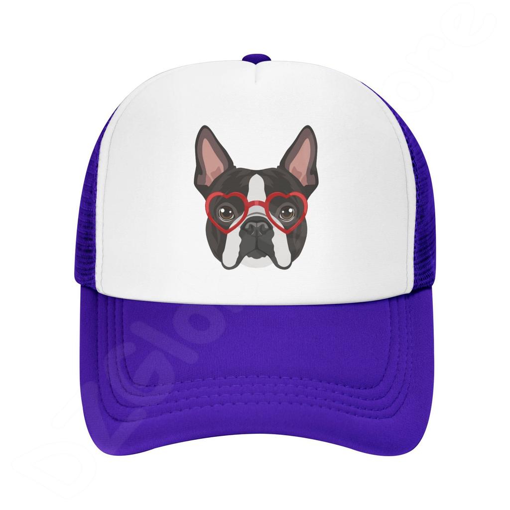Denim-Kappe, Boston Terrier-Hund, Baseball-Dad-Cap, klassisch gewaschen, 100 % Baumwolle, verstellbar, lässig, Sport, für Unisex, Damen, Mütze