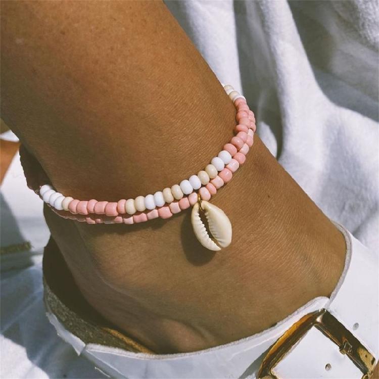 Meeres-Themen Harz Fußkettchen 6 Tropische Urlaubsdesigns Robuster Kunststoff Schmuck für Damen Mädchen