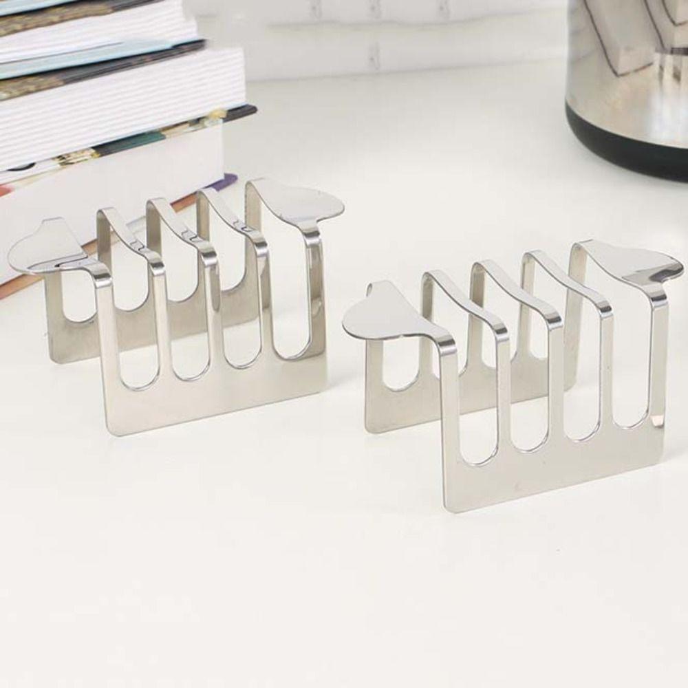 Extended Handle Toast Holder 4 Slices Bread Stand Stainless Steel Toast Rack  Restaurant