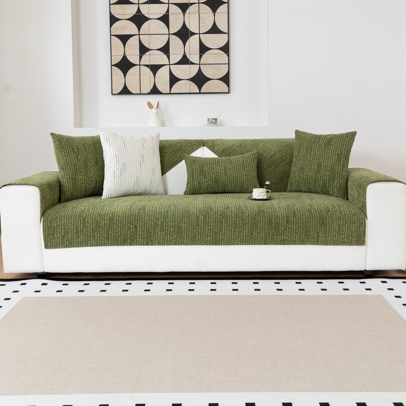 French Retro High-end Sofa Cushion for All Seasons, New Chenille Cushion, Leather Sofa Cover, Cover Cloth