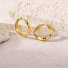 Elegant Titanium Steel Hoop Earrings for Women - Lightweight, Luxurious, Round & Colorfast Accessories