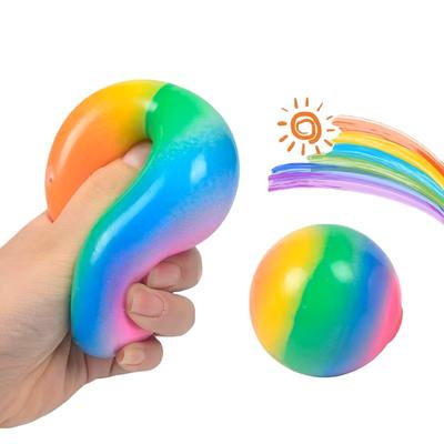 6CM Color Changing Flour Ball Decompression Toy TPR Rainbow Ball for Children Venting Non-Crushable Stress Relief Toy