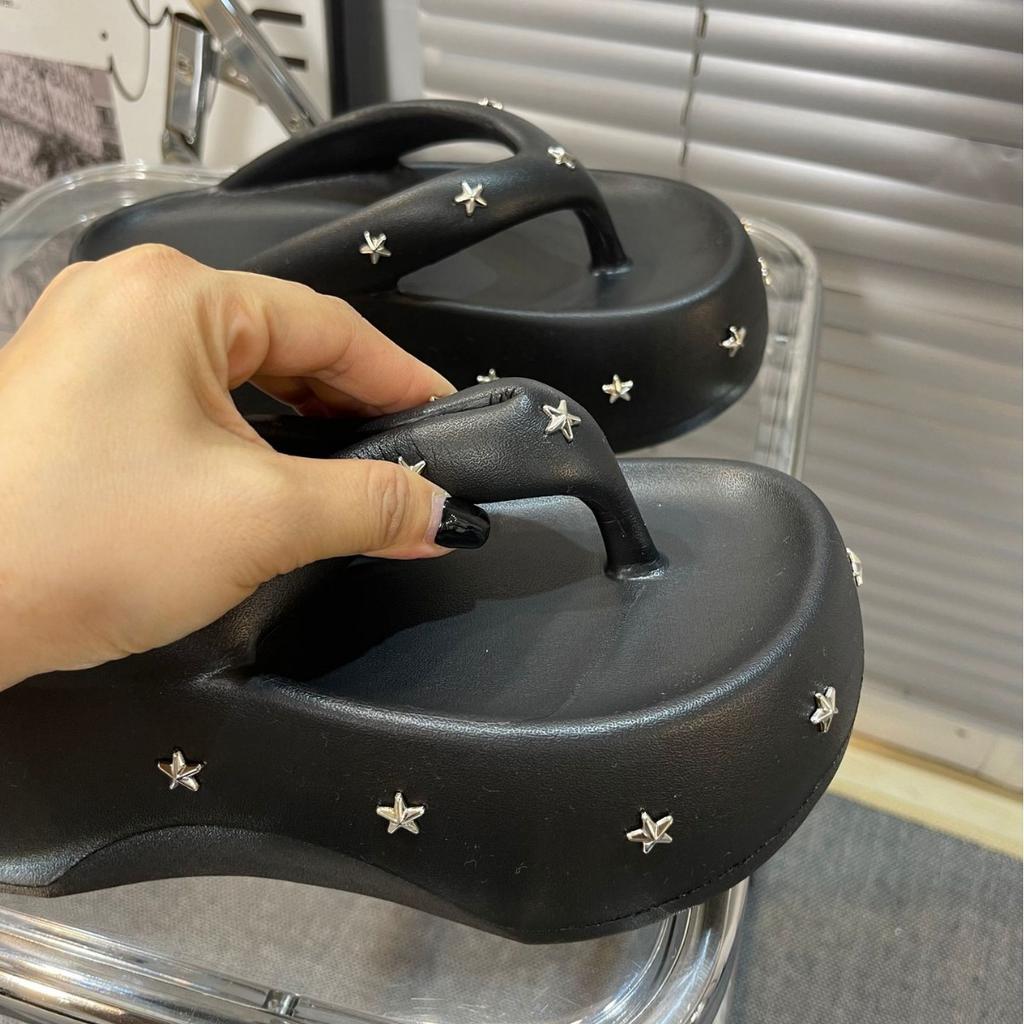 Fashion Summer Wedge Platform Flip Flops Thick Soles 7CM High Heels Beach Shoes Punk Slippers Women Opened Toe Sandals Chaussures Femme